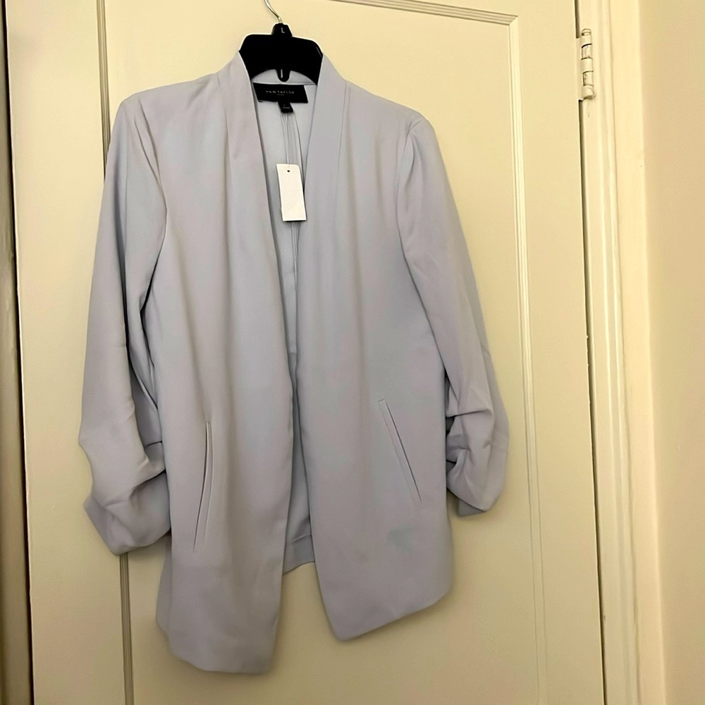NWT ann taylor factory blue blazer size: 6